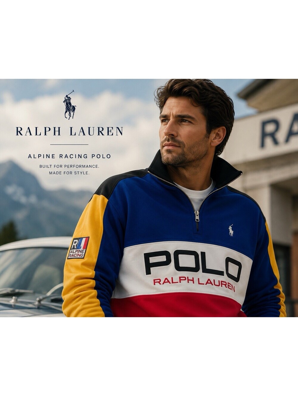 Polo Ralph Lauren Alpine Racing Quarter-zip Sweatshirt Reg $298.00. Size M NWT
